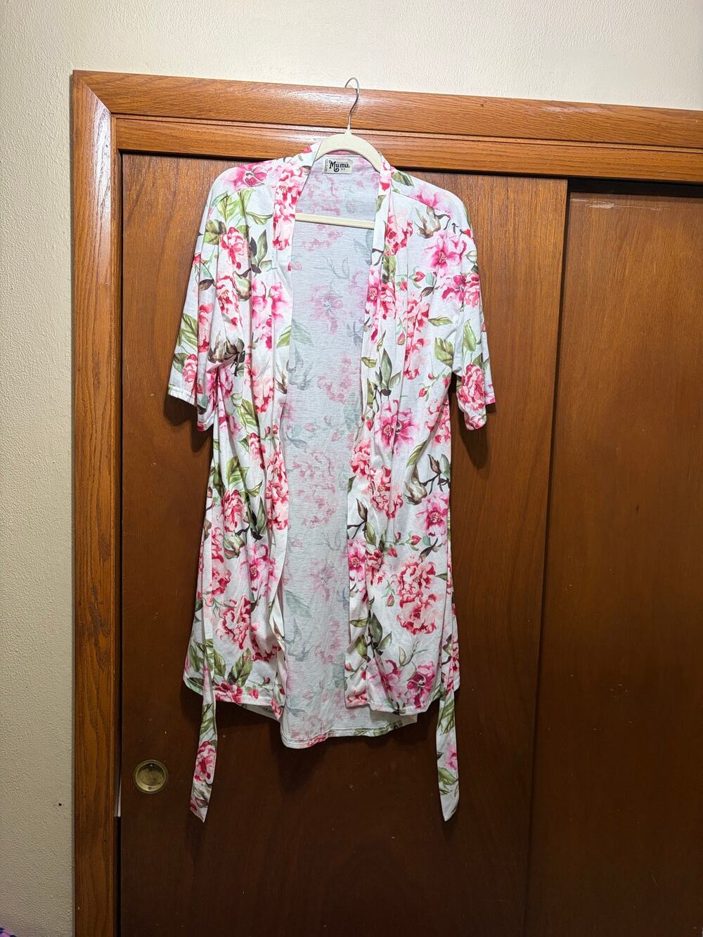 Show Me Your Mumu Floral Kimono Cardigan Tie Waist Open Front One Size Robe